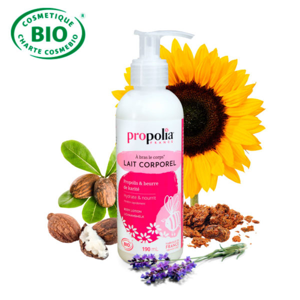 Lait corporel Propolis, Karité et Tournesol.