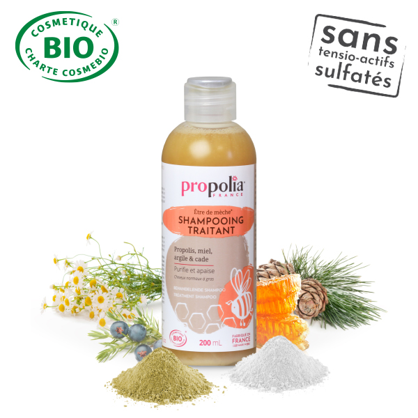 Shampoing traitant propolis, cade et kaolin