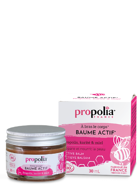 Baume actif, propolis, karité et miel