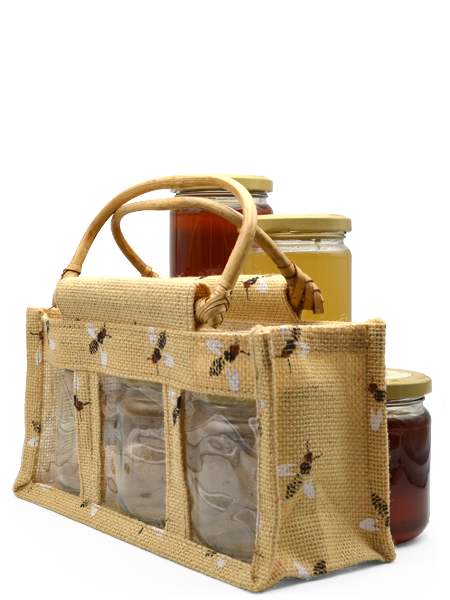 Coffret valise de 3 pots de miels au choix