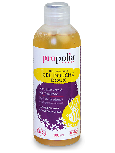 Gel douche doux, miel, aloe vera et lait d'amande