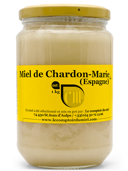 miel-chardon-espagne-1kg Miel de Chardon-Marie d'Espagne : 1kg, le Comptoir du Miel
