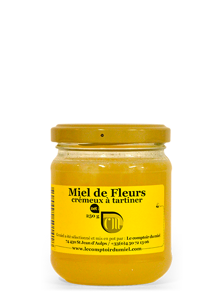 miel-fleurs-cremeux-250g Miel de Fleurs Crémeux à tartiner : 250g