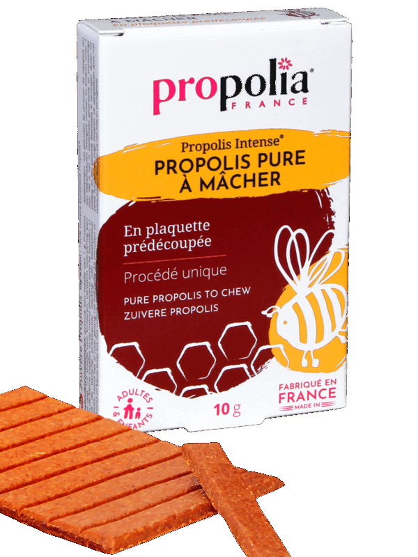 Organic pure propolis chew: precut blister pack