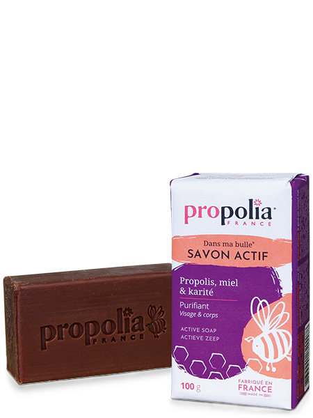 Savon actif, propolis, miel et karité