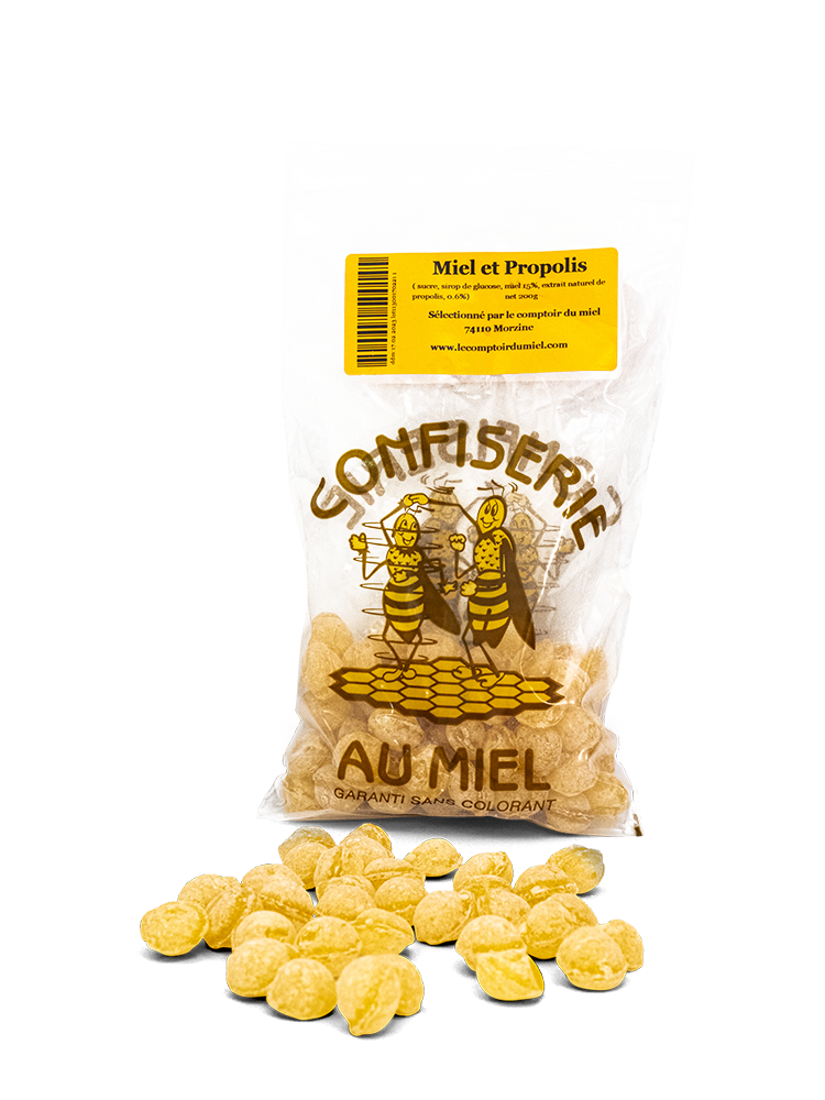 Boules au miel et propolis en sachet de 200 grammes