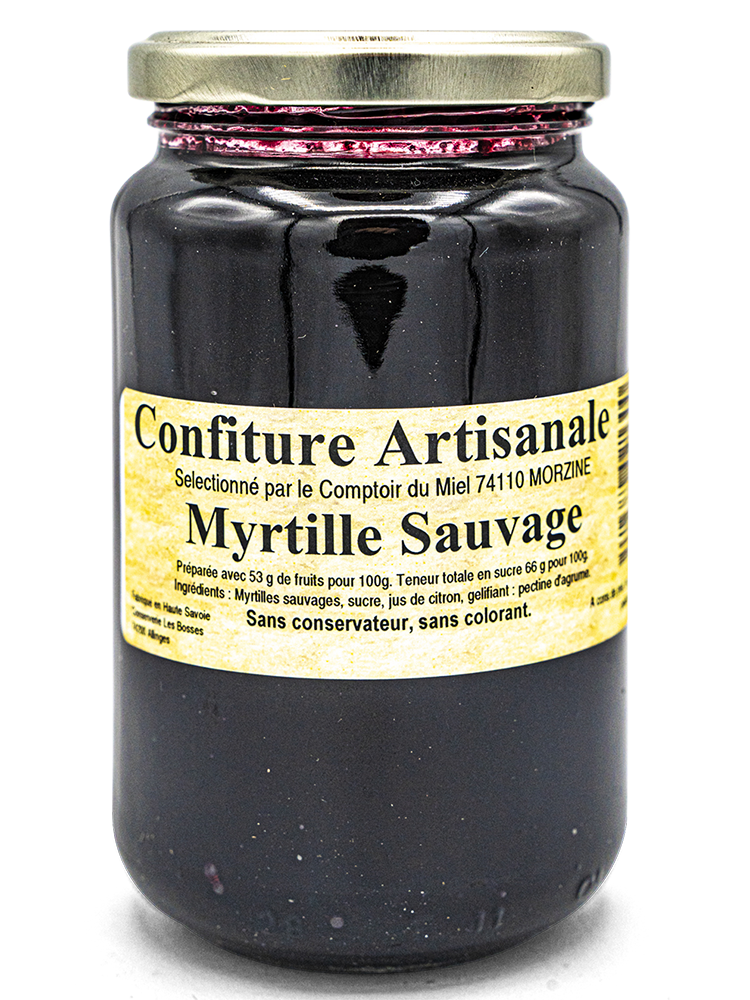 Confiture artisanale de Myrtille Sauvage pot de 430g