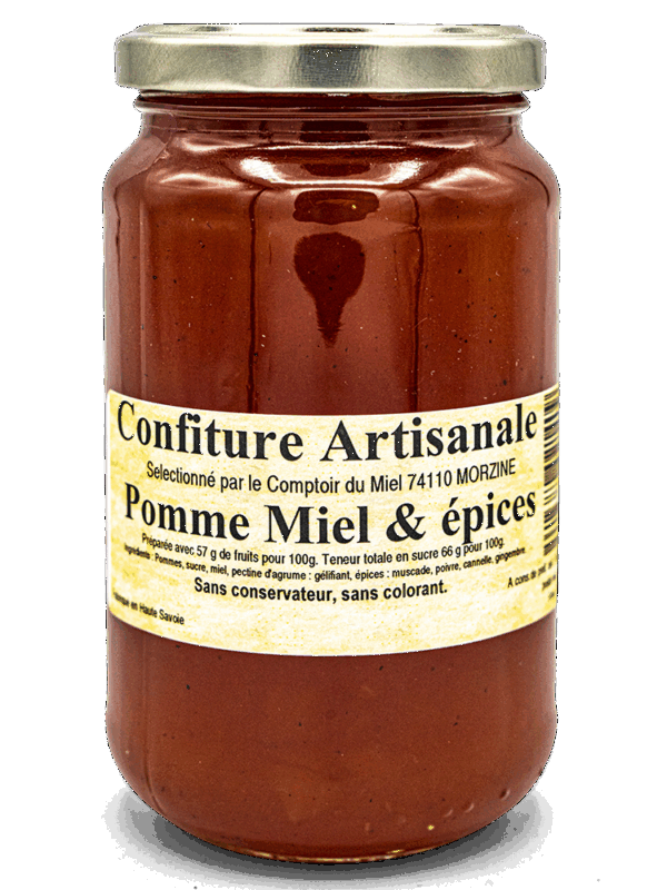 Artisanal apple, honey and spice jam 430g jar