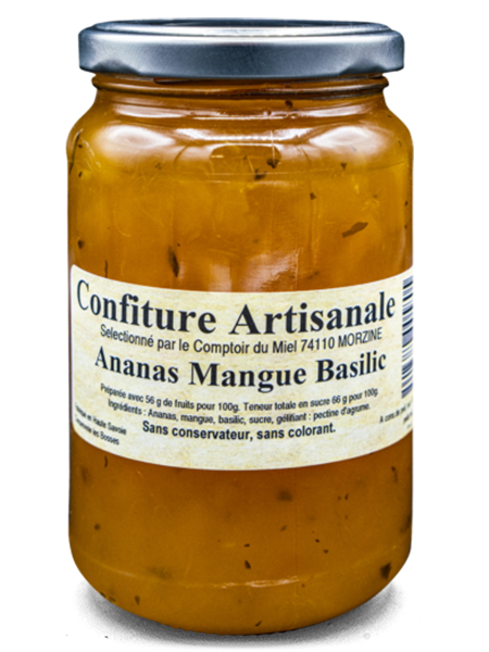 Confiture Artisanale Ananas Mangue Basilic