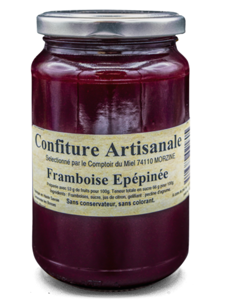Confiture artisanale de Framboise Épépinée