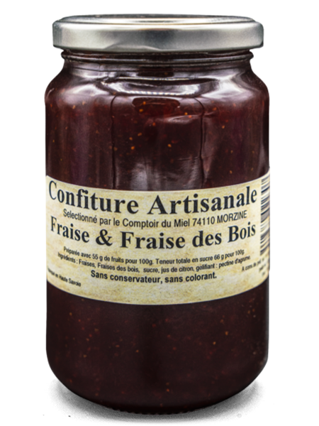 Confiture artisanale de Fraise et Fraise des Bois