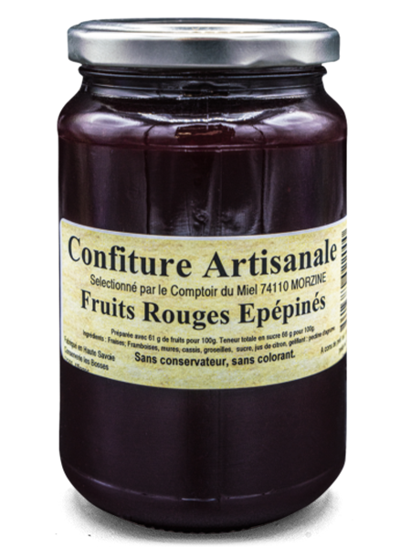 Confiture artisanale de Fruits Rouges Épépinés