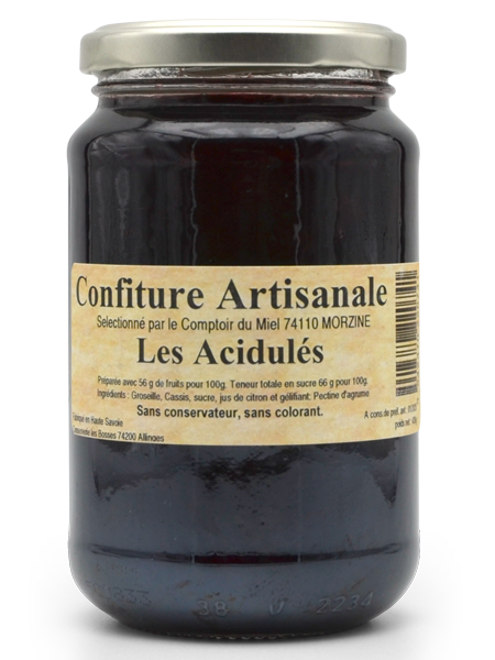 Confiture artisanale de Cassis Groseilles - les acidulés