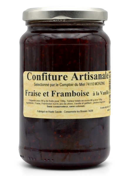 Confiture Fraise et Framboise à la Vanille